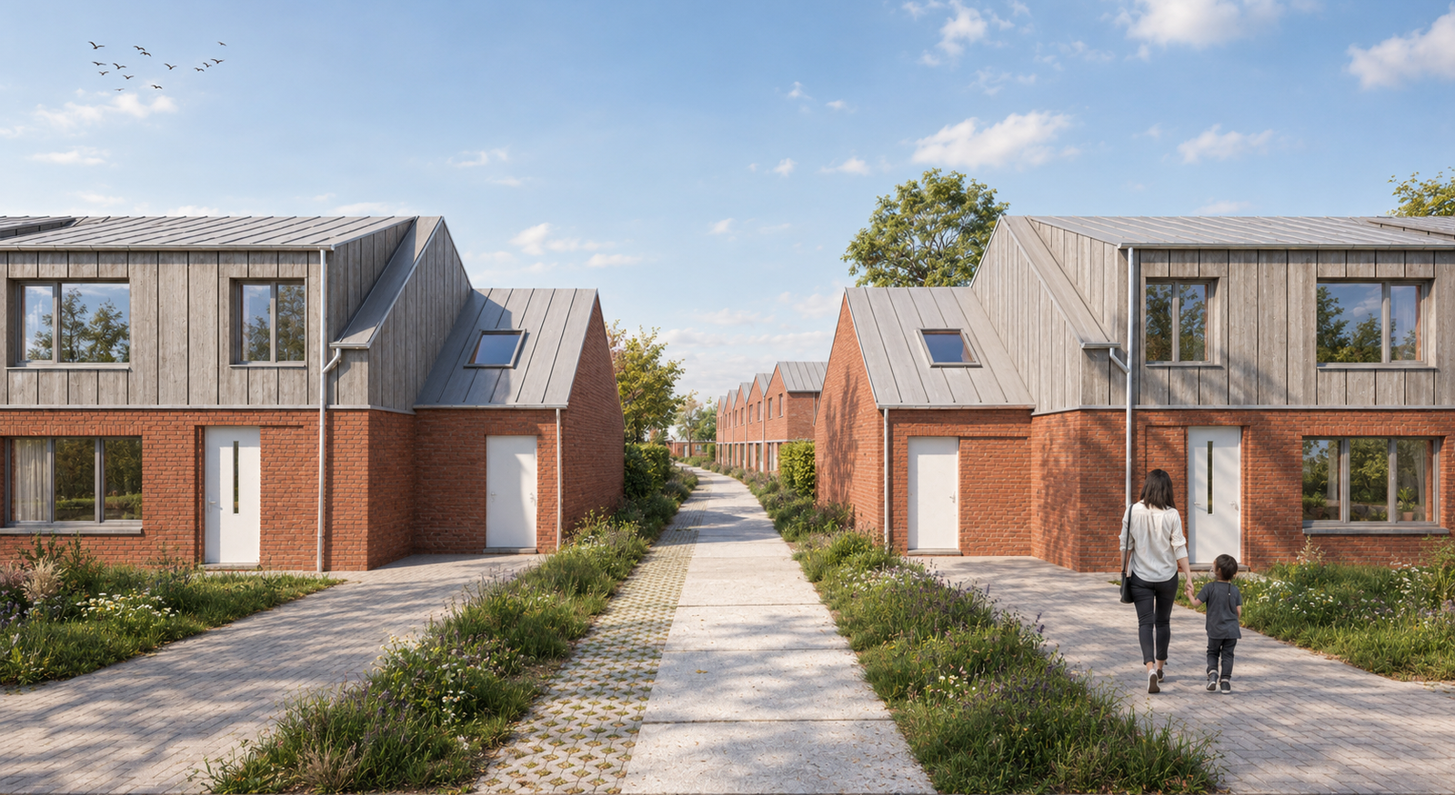 Sunlit Modern Homes and Garden Path